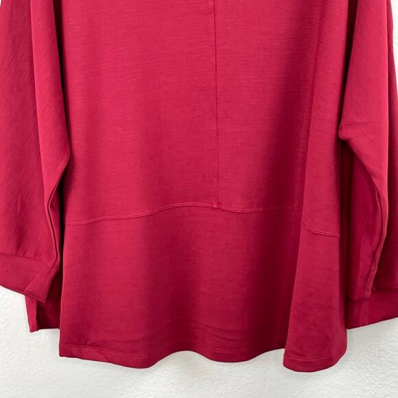 Magaschoni Woman Maroon Plum Hooded Sweatshirt Modal Kangaroo Pocket NWT 3X - Picture 8 of 11